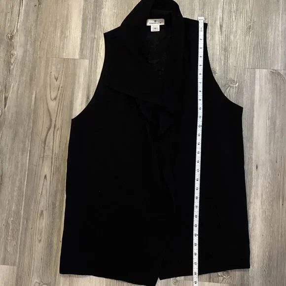 Vintage EMMELLE Black Sleeveless Open Blazer Size Small - Made In The USA - Picture 7 of 9